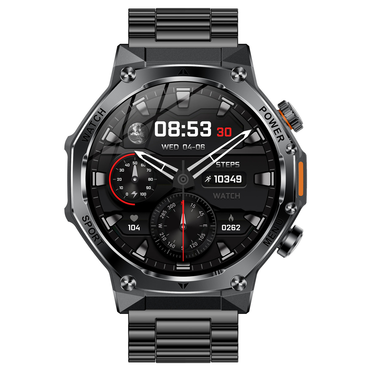 Смартгодинник UWatch Smart Surf X Pro Black Steel 1.8 OLED, чорний, 2 ремінці — фото 10