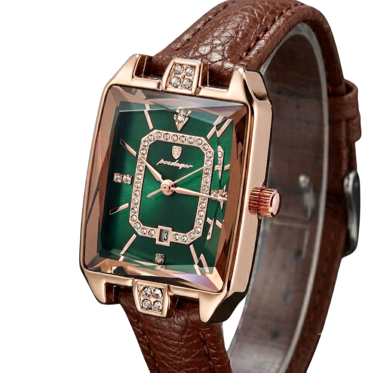 Жіночий годинник Poedagar Magic Leather Classic 2492, зелений циферблат, 2 ремінці — фото 2