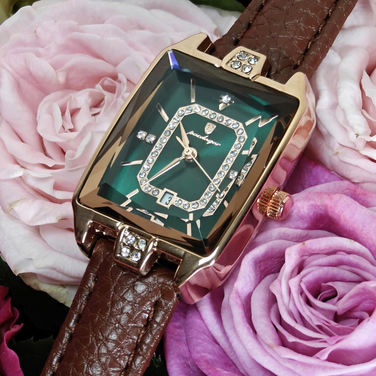 Жіночий годинник Poedagar Magic Leather Classic 2492, зелений циферблат, 2 ремінці — фото 7