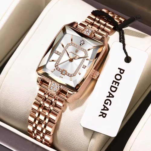 Жіночий годинник Poedagar Magic White 2316, золотистий браслет, білий циферблат — фото 2
