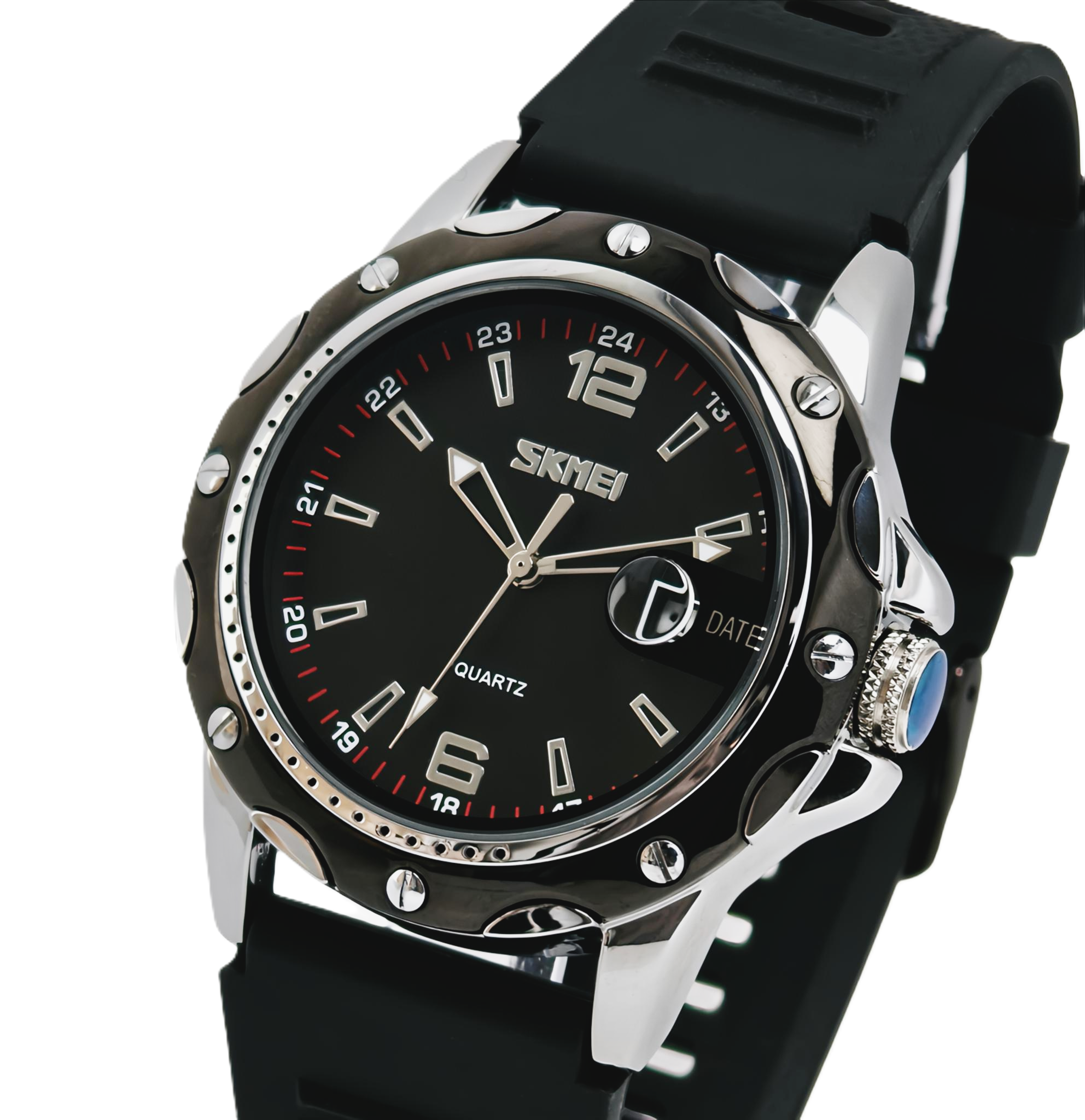 Чоловічий годинник Skmei Robby Elastic Black 2284 з датою та 2 ремінцями — фото 1