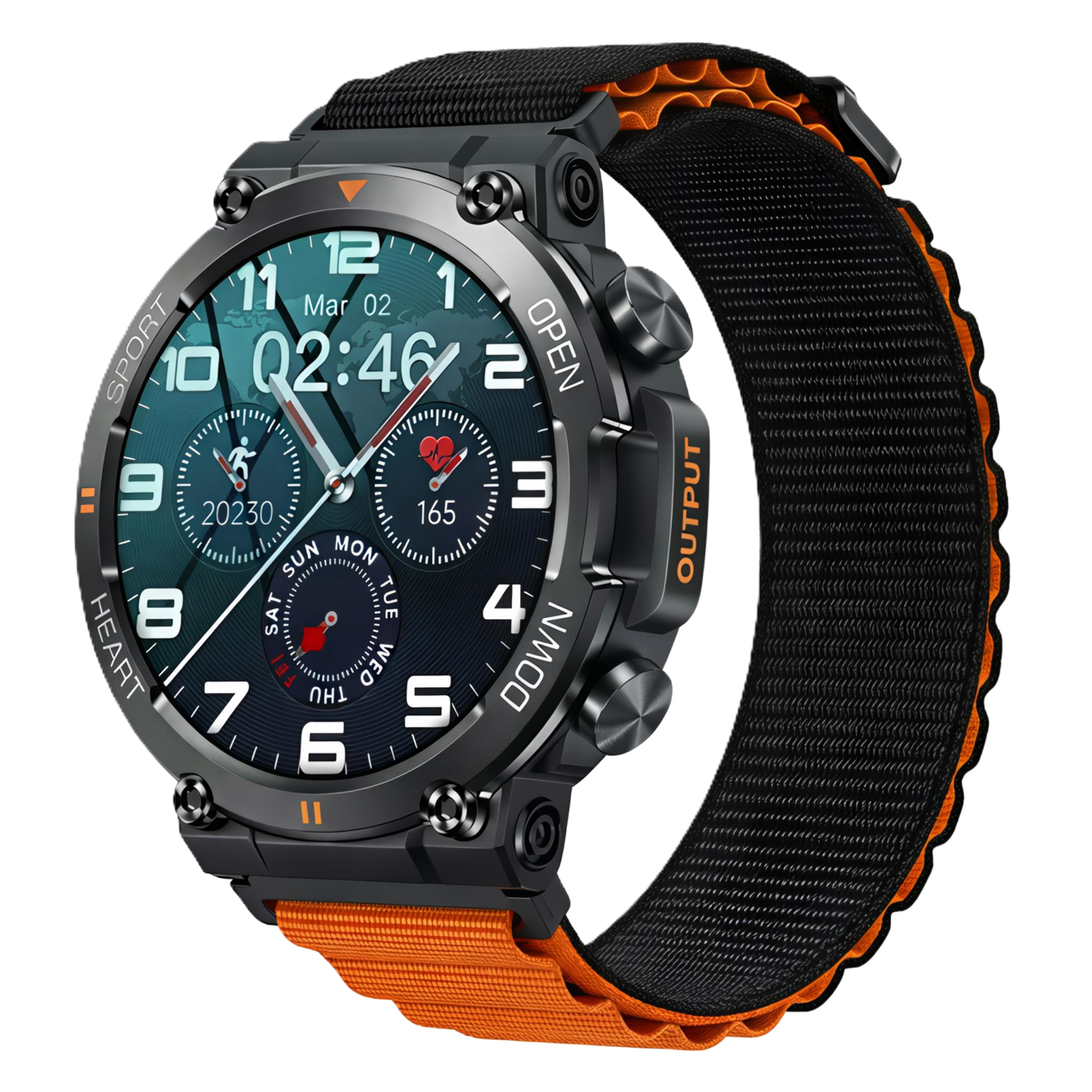 Смарт-годинник UWatch Smart Storm Cyber Orange 1.32 OLED, 2 ремінці — фото 1