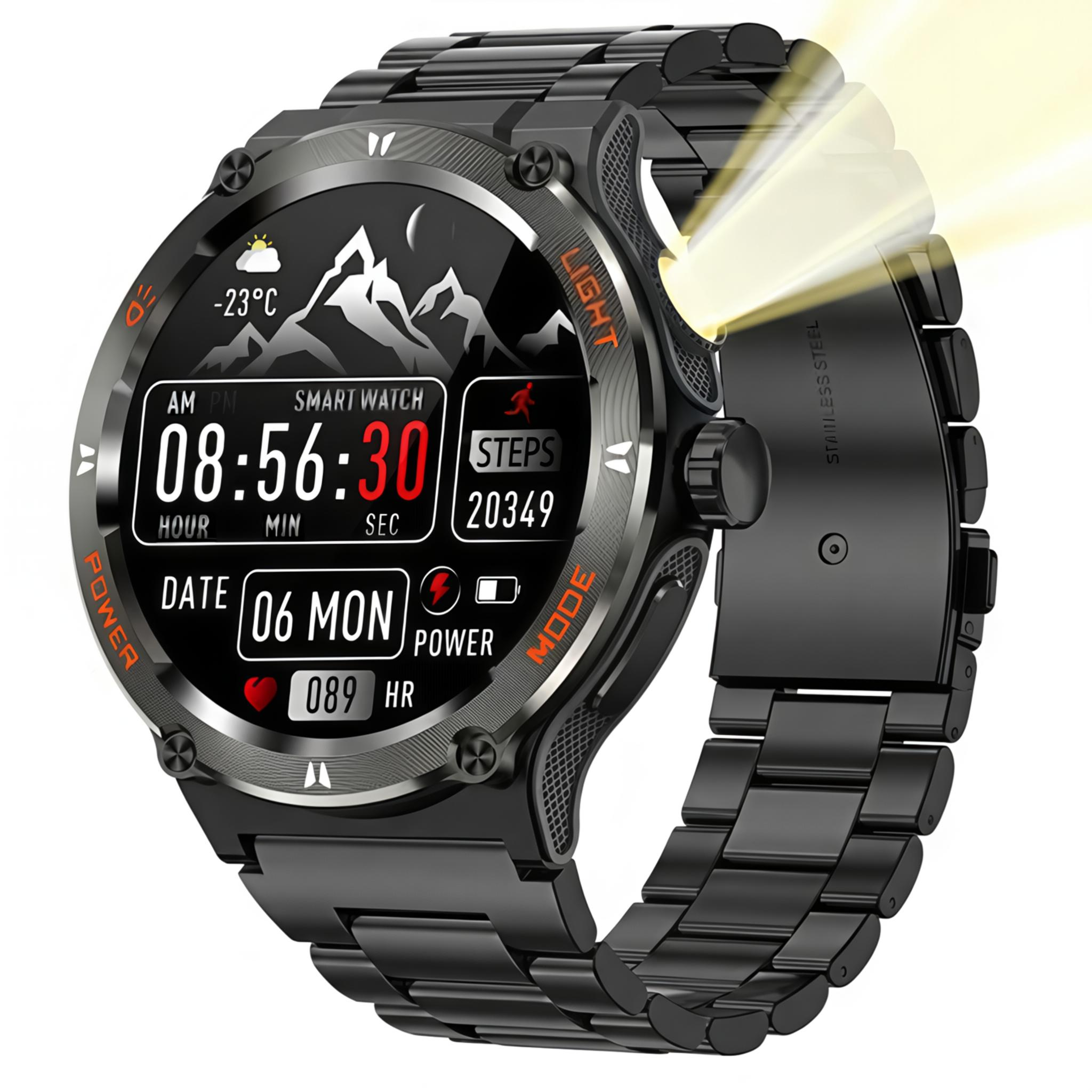 UWatch Smart Advanture Steel Black з компасом і 2 ремінцями