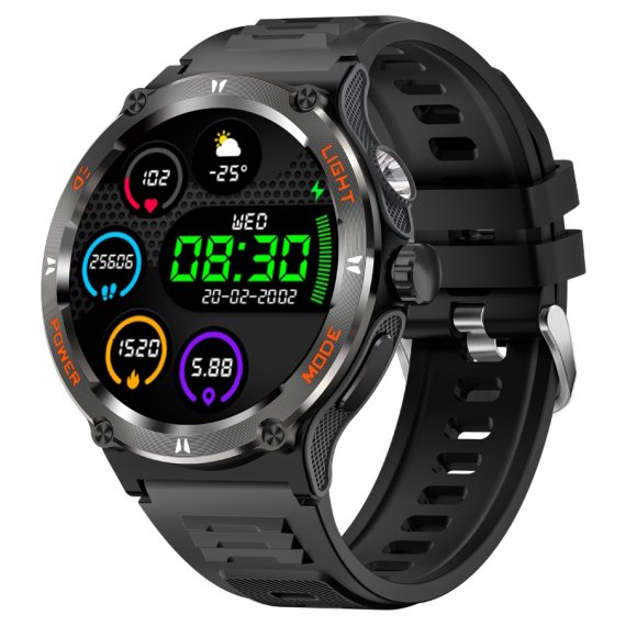 UWatch Smart Advanture Steel Black з компасом і 2 ремінцями — фото 2