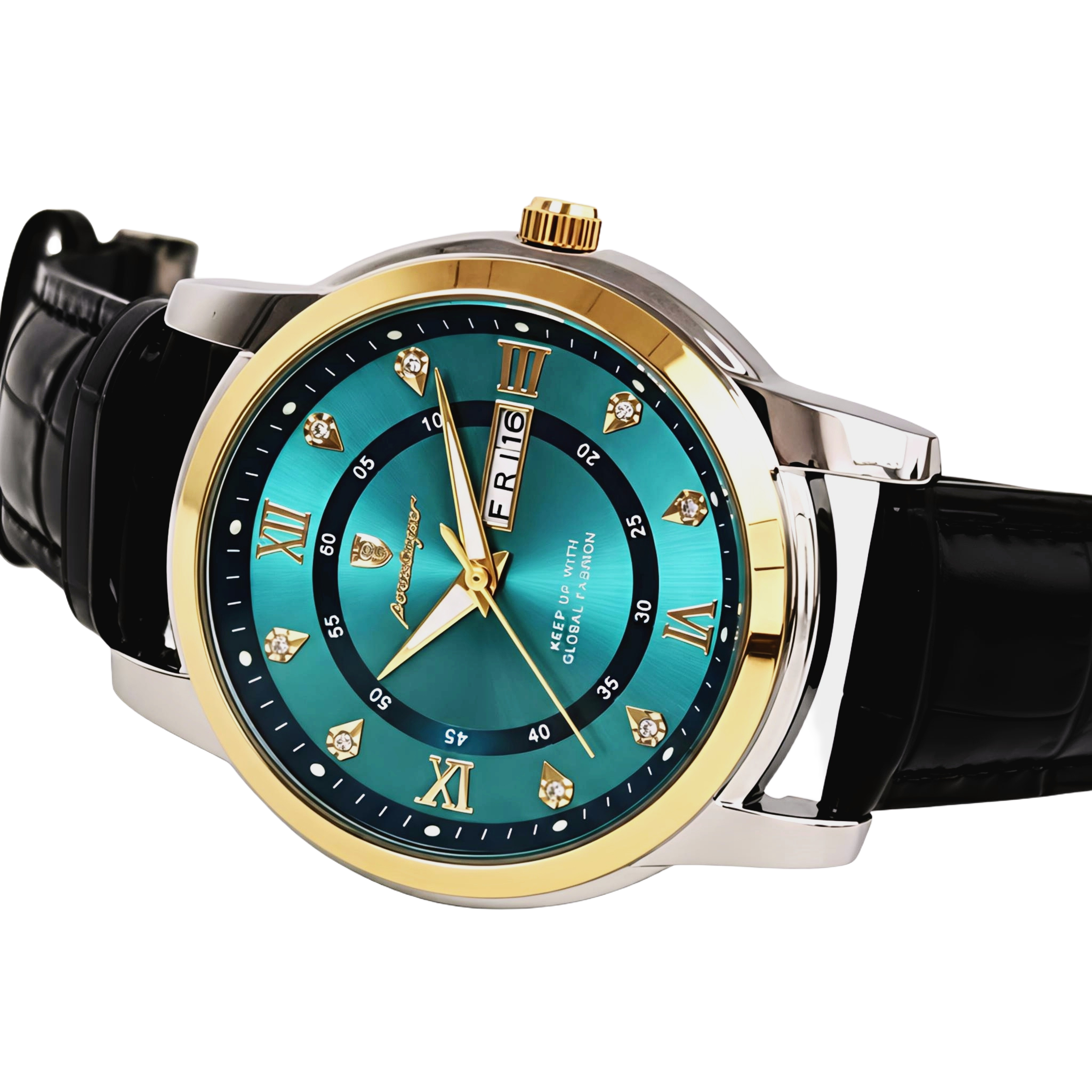 Чоловічий годинник Poedagar Unique Men Leather Deluxe 2167, синій циферблат, 2 ремінці — фото 2