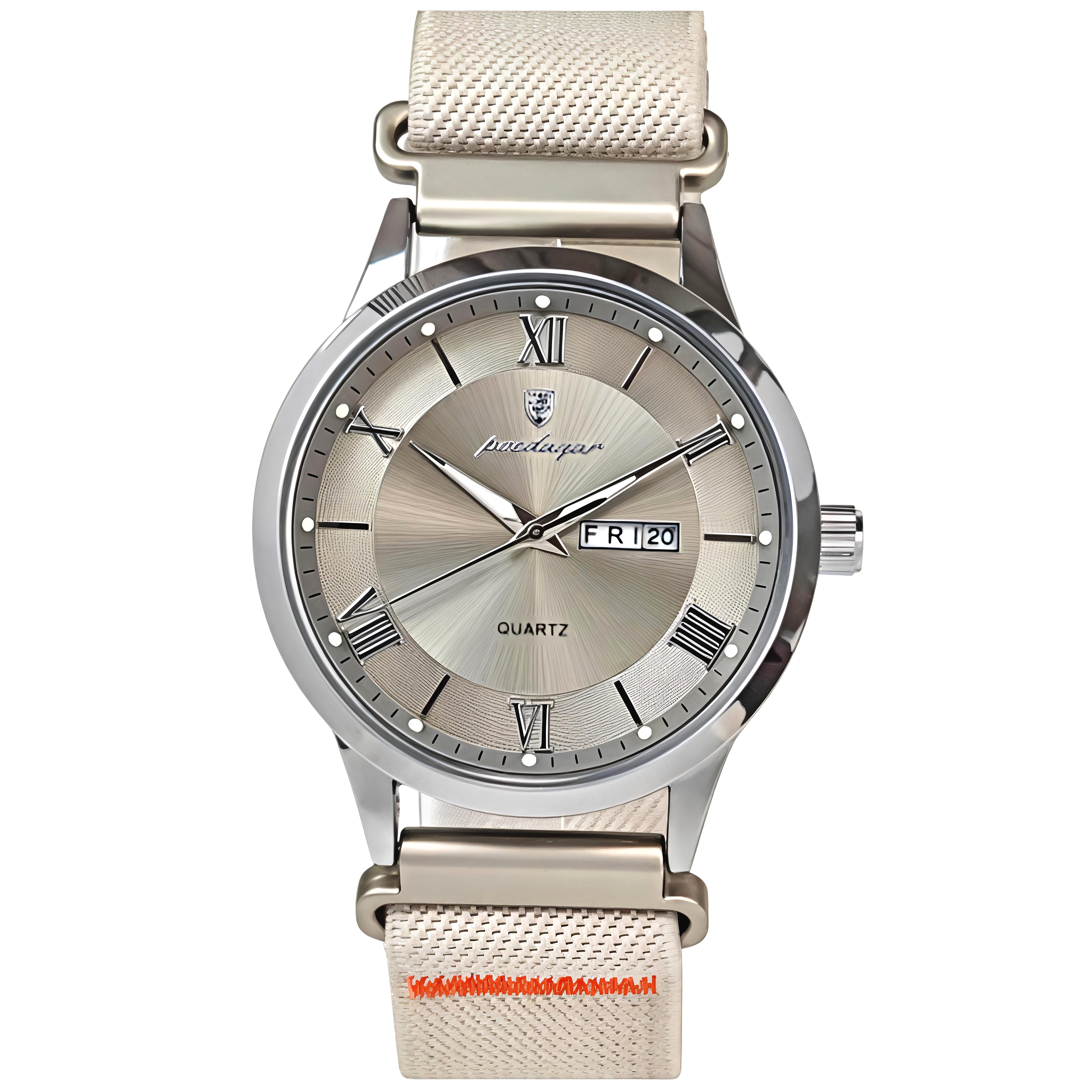Чоловічий годинник Poedagar Berlin Nylon Creamy 2207 з двома ремінцями — фото 2