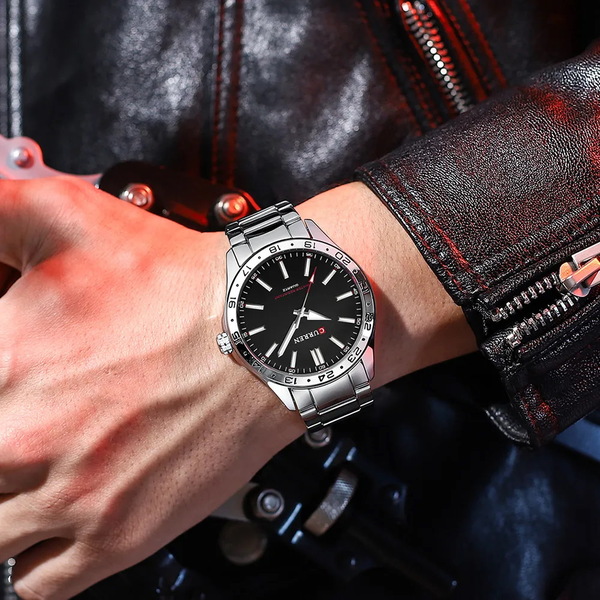 Curren Hector Elastic Black 2197 чоловічий кварцовий годинник, 2 ремінці — фото 5
