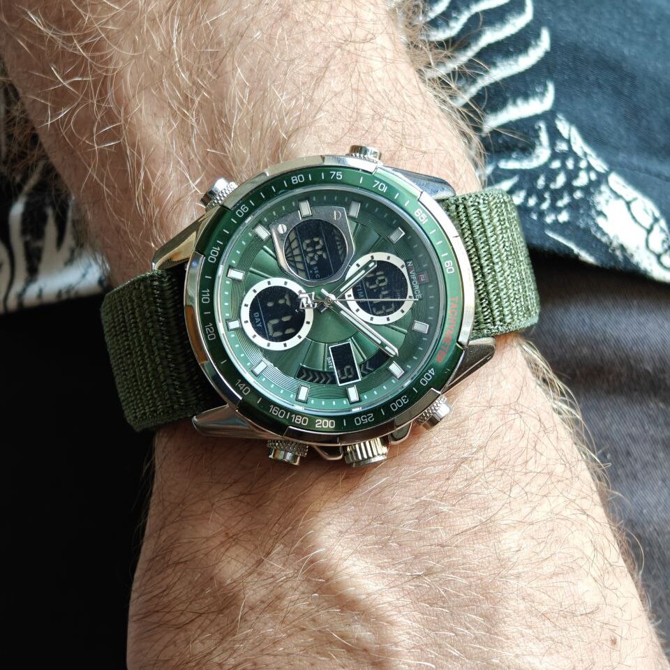 Чоловічий годинник Naviforce Fly Army Hook Green 2130 з механізмом Seiko і 2 ремінцями — фото 7