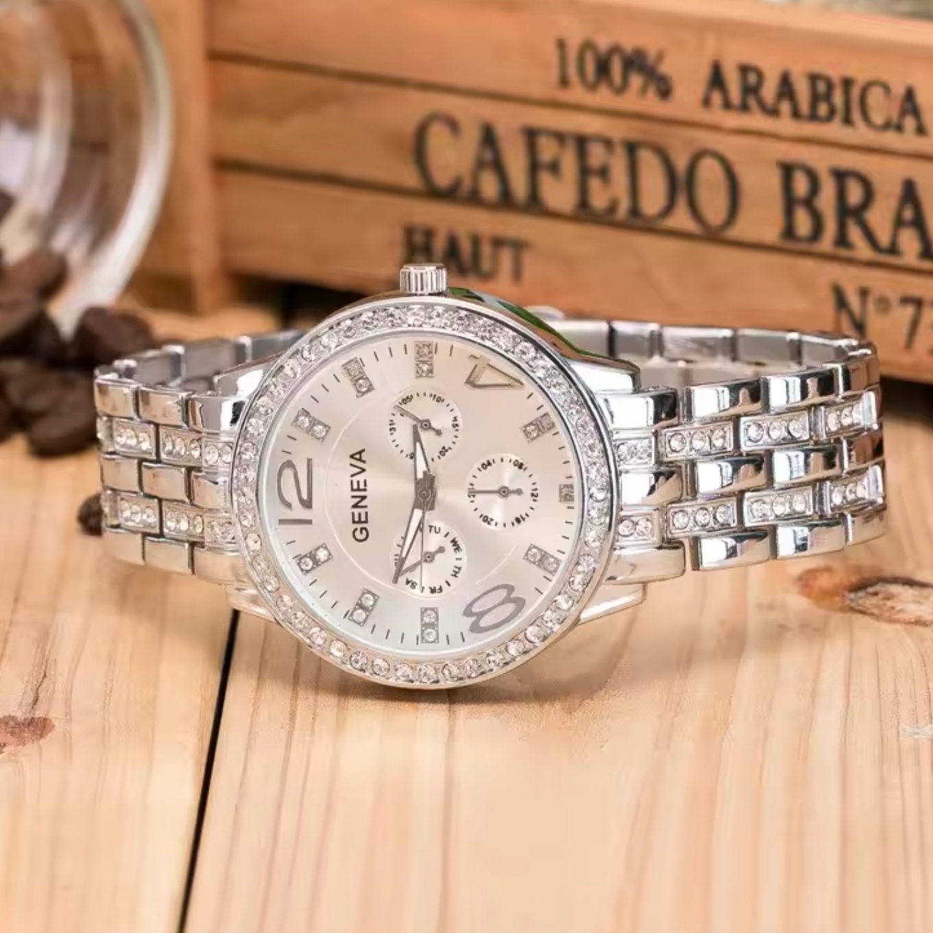 Жіночий годинник Geneva Silver 1320 зі сталевим браслетом, срібний — фото 2