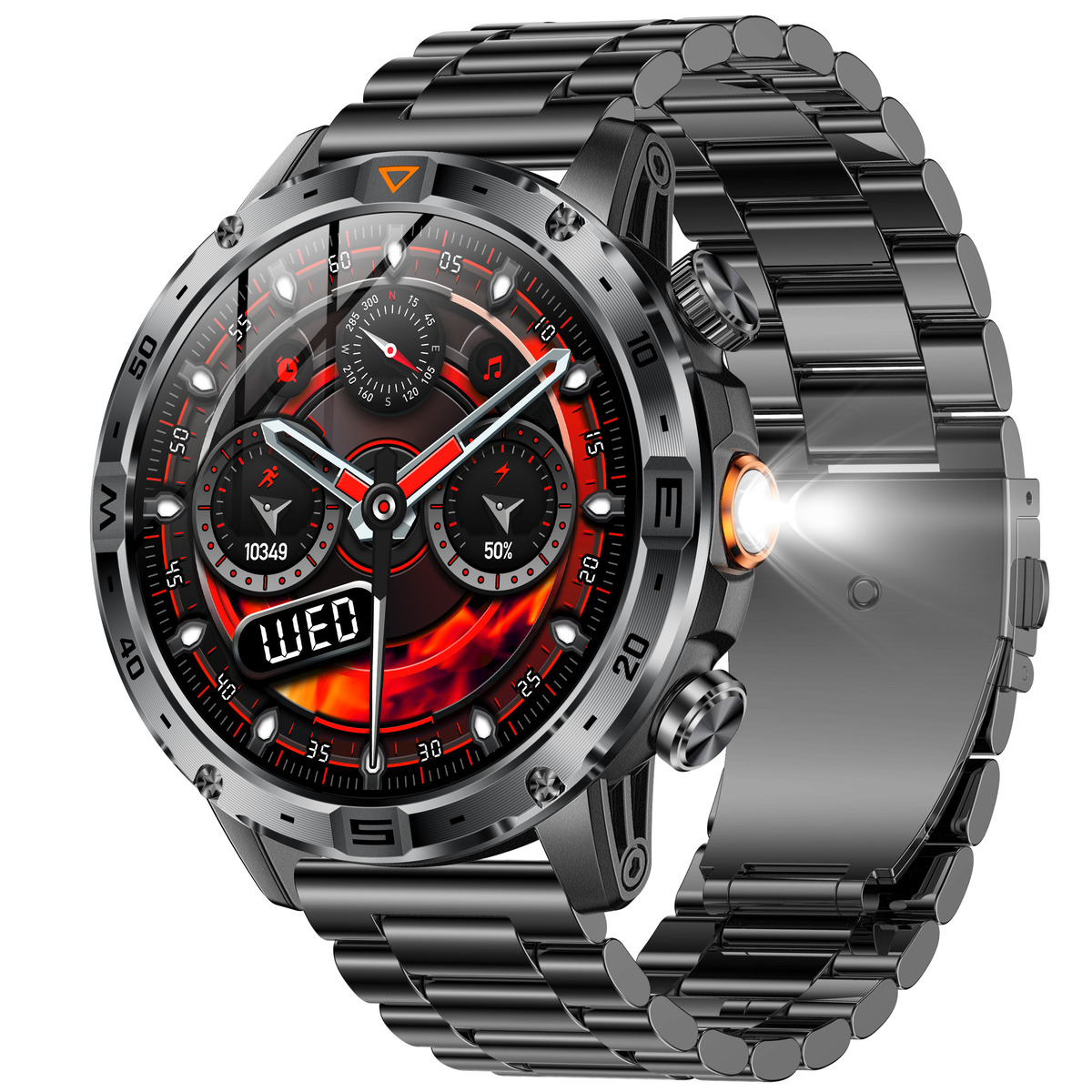 UWatch Smart Fire Steel з компасом, дисплеєм 1,7″, батареєю 1000 мА·год та 2 ремінцями — фото 1