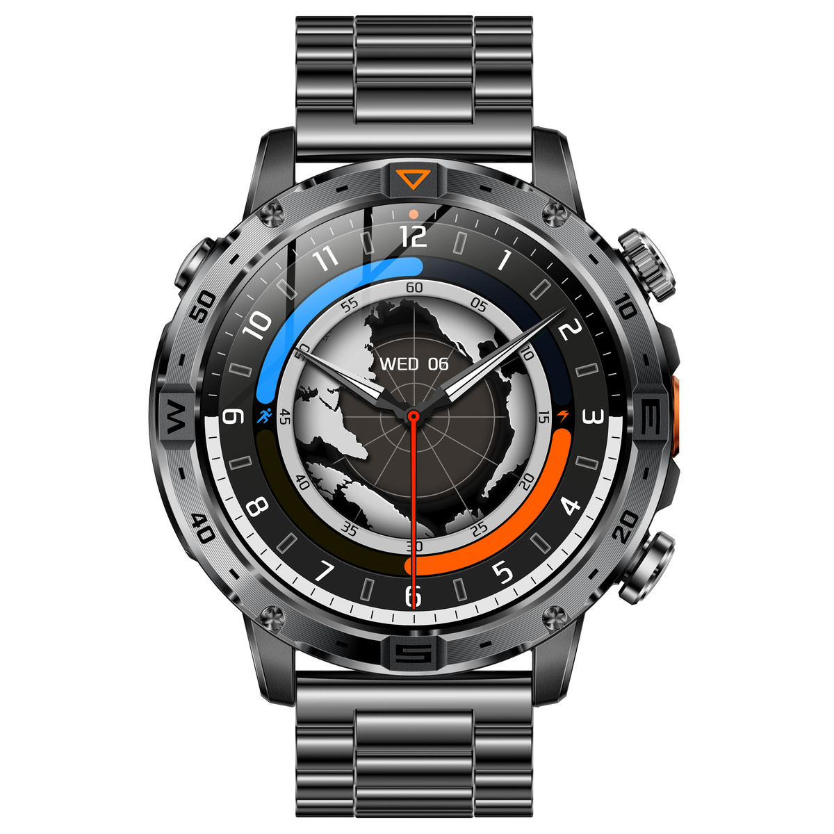 UWatch Smart Fire Steel з компасом, дисплеєм 1,7″, батареєю 1000 мА·год та 2 ремінцями — фото 2