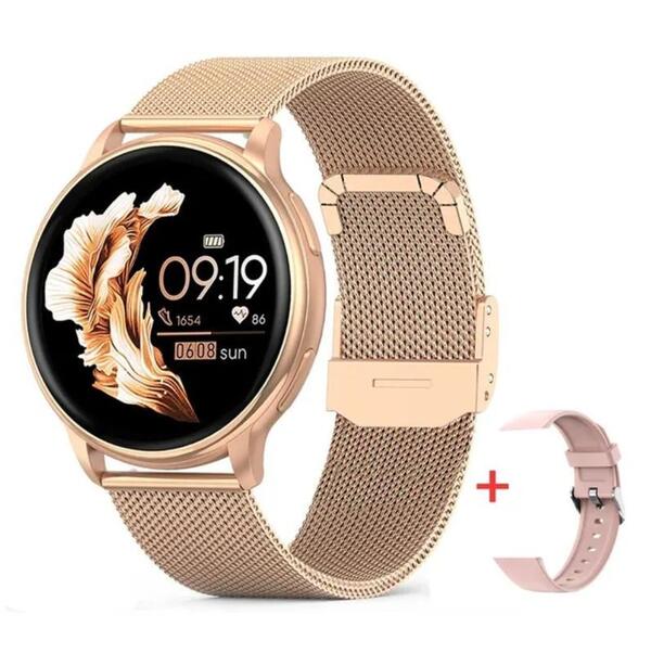 Жіночий смарт-годинник UWatch Smart Melisia Gold 1.33 дюйма з двома ремінцями — фото 2