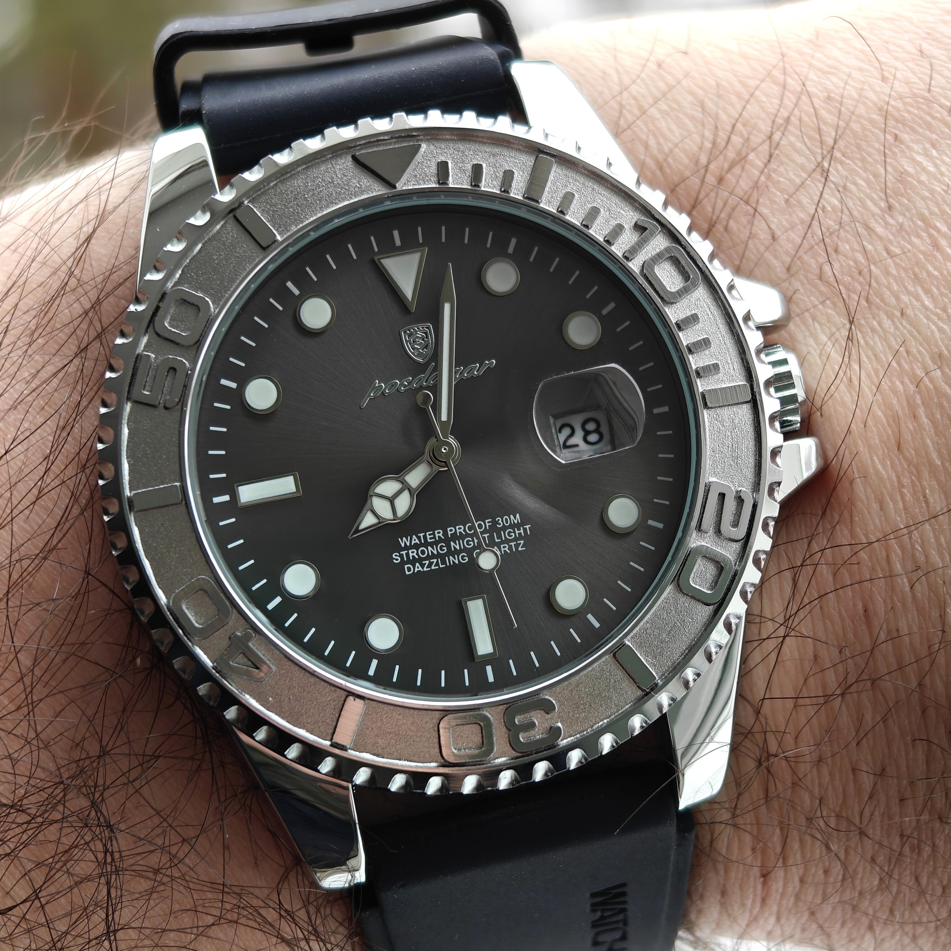 Чоловічий годинник Poedagar Pilot R-Series 2272 з браслетом і додатковим каучуковим ремінцем — фото 6