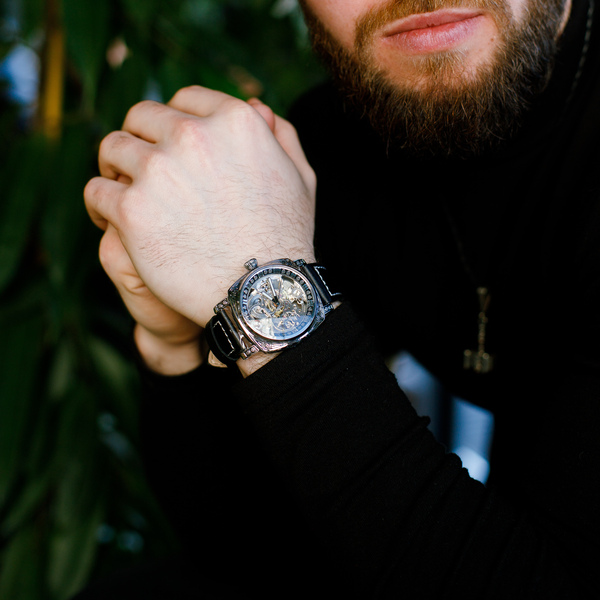 Чоловічий механічний годинник WishDoIt Baron 7011 Skeleton з автозаводом — фото 5
