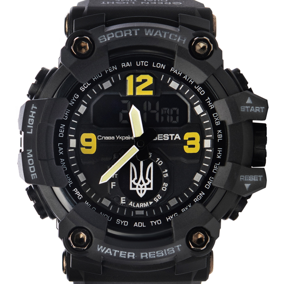 Чоловічий тактичний годинник Besta Symbol з тризубом, чорний — фото 1