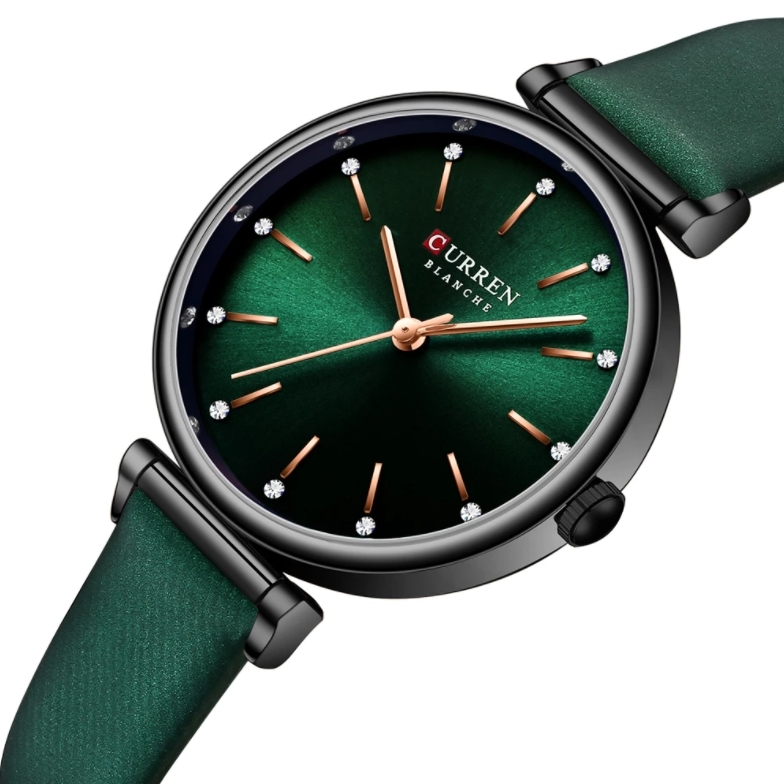 Жіночий годинник Curren Grass 2404 з темно-зеленим циферблатом — фото 1