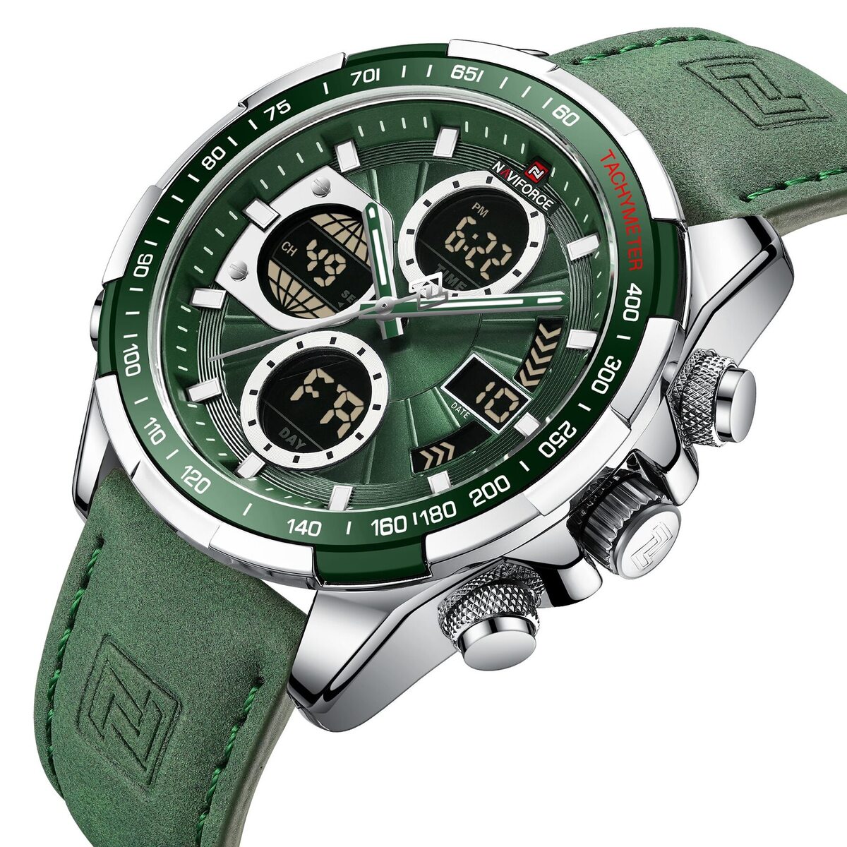 Чоловічий годинник Naviforce Fly ArmyGreen 9545 з японським кварцовим механізмом Seiko — фото 1