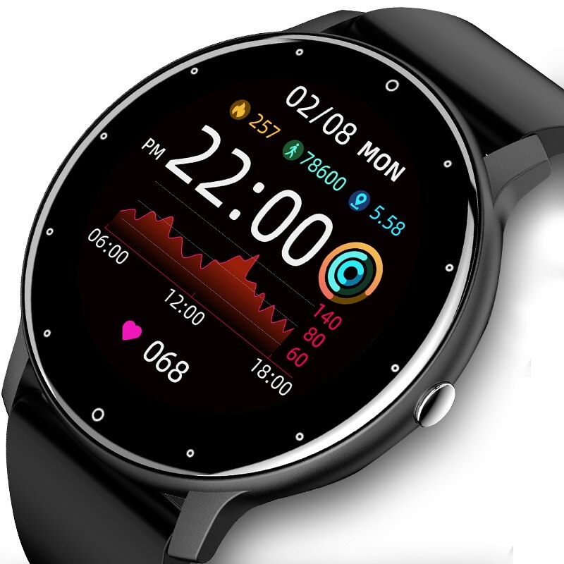 Смарт-годинник UWatch Smart Classic Black 1.28″ з чорним каучуковим ремінцем — фото 1