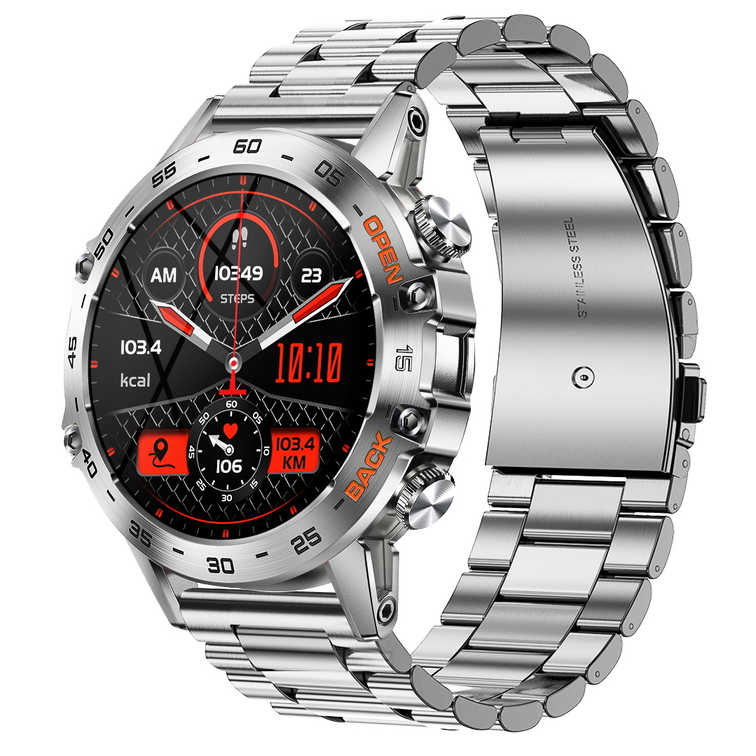 Смарт-годинник UWatch Smart Delta K52 Silver зі сталевим корпусом і 2 ремінцями — фото 1