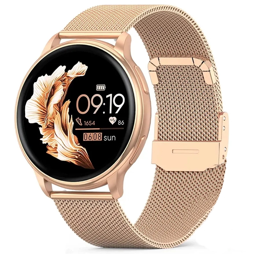 Жіночий смарт-годинник UWatch Smart Melisia Gold 1.33 дюйма з двома ремінцями — фото 1