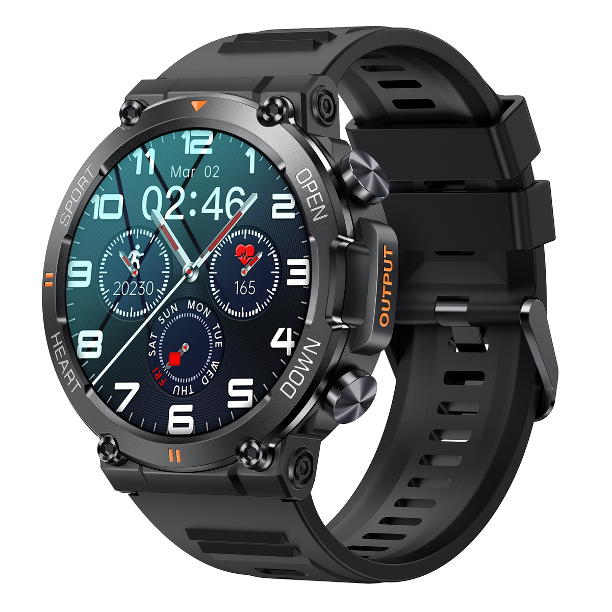 Смарт-годинник UWatch Smart Storm Black 1.32″ OLED Bluetooth 5.0 чорний — фото 1
