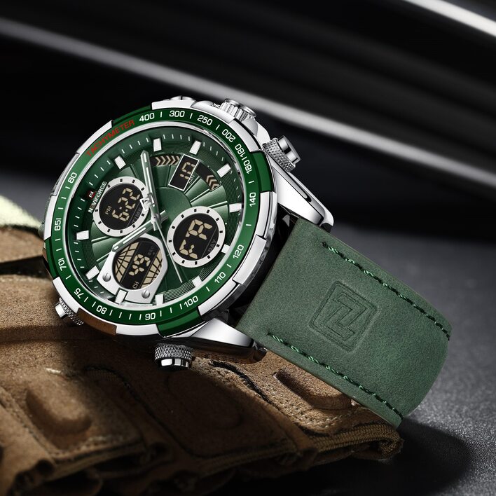 Чоловічий годинник Naviforce Fly Army Hook Green 2130 з механізмом Seiko і 2 ремінцями — фото 3