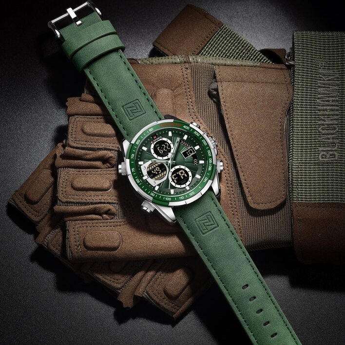 Чоловічий годинник Naviforce Fly Army Hook Green 2130 з механізмом Seiko і 2 ремінцями — фото 4