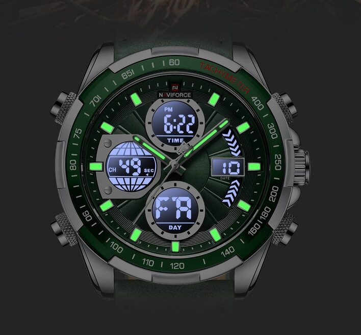 Чоловічий годинник Naviforce Fly Army Hook Green 2130 з механізмом Seiko і 2 ремінцями — фото 6