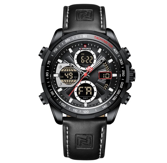 Чоловічий годинник Naviforce Fly Black 9544 з японським кварцовим механізмом Seiko — фото 2