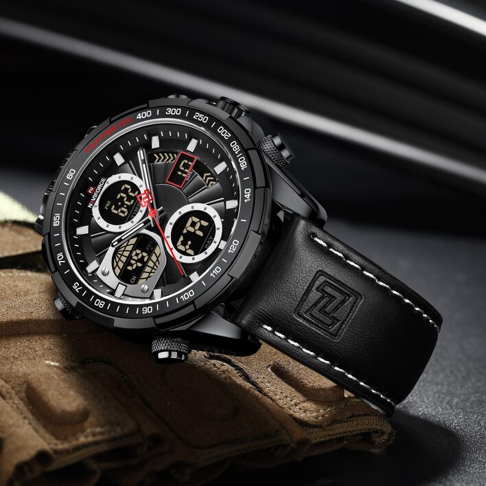 Чоловічий годинник Naviforce Fly Black 9544 з японським кварцовим механізмом Seiko — фото 8