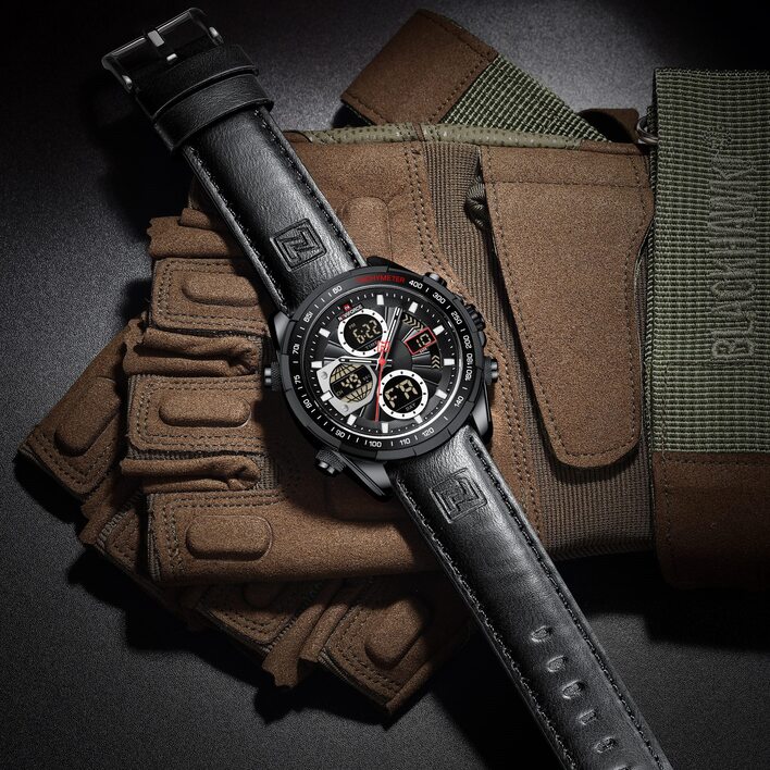 Чоловічий годинник Naviforce Fly Black 9544 з японським кварцовим механізмом Seiko — фото 9