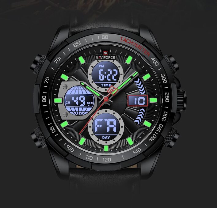 Чоловічий годинник Naviforce Fly Black 9544 з японським кварцовим механізмом Seiko — фото 10