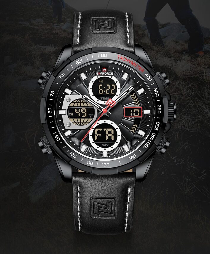 Чоловічий годинник Naviforce Fly Black 9544 з японським кварцовим механізмом Seiko — фото 6