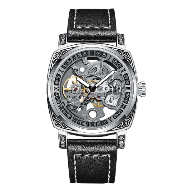 Чоловічий механічний годинник WishDoIt Baron 7011 Skeleton з автозаводом — фото 4