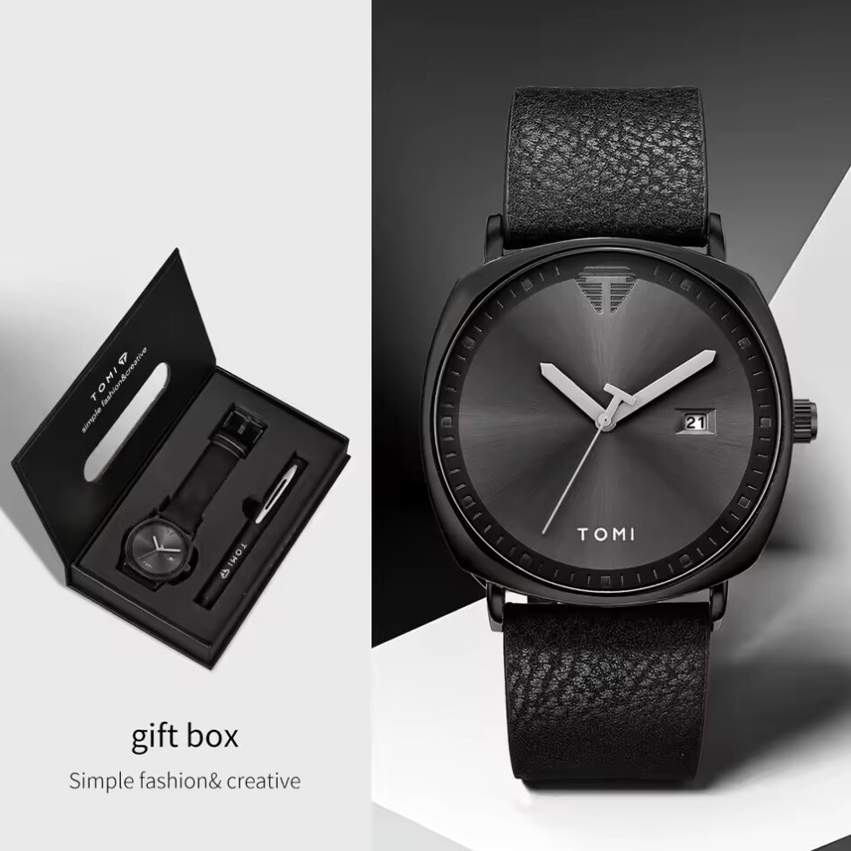 Чоловічий годинник Tomi Brand Tomi Sheff 2508 з чорним циферблатом — фото 1