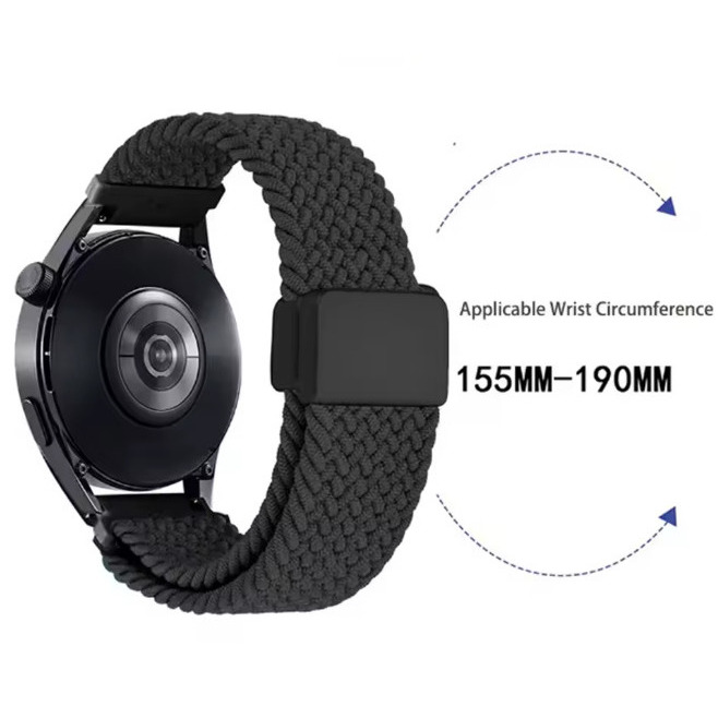 Тканевий нейлоновий ремінець UWatch Gravy Black 22 мм, чорний — фото 2