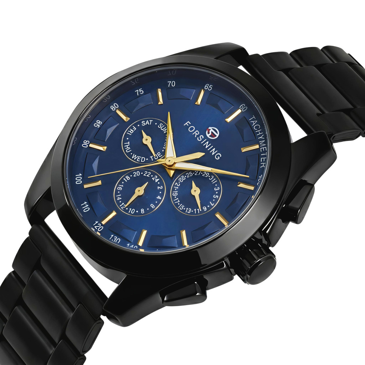 Чоловічий годинник Forsining Walker Limited Blue & Black 2355 з автозаводом і 2 ремінцями — фото 1