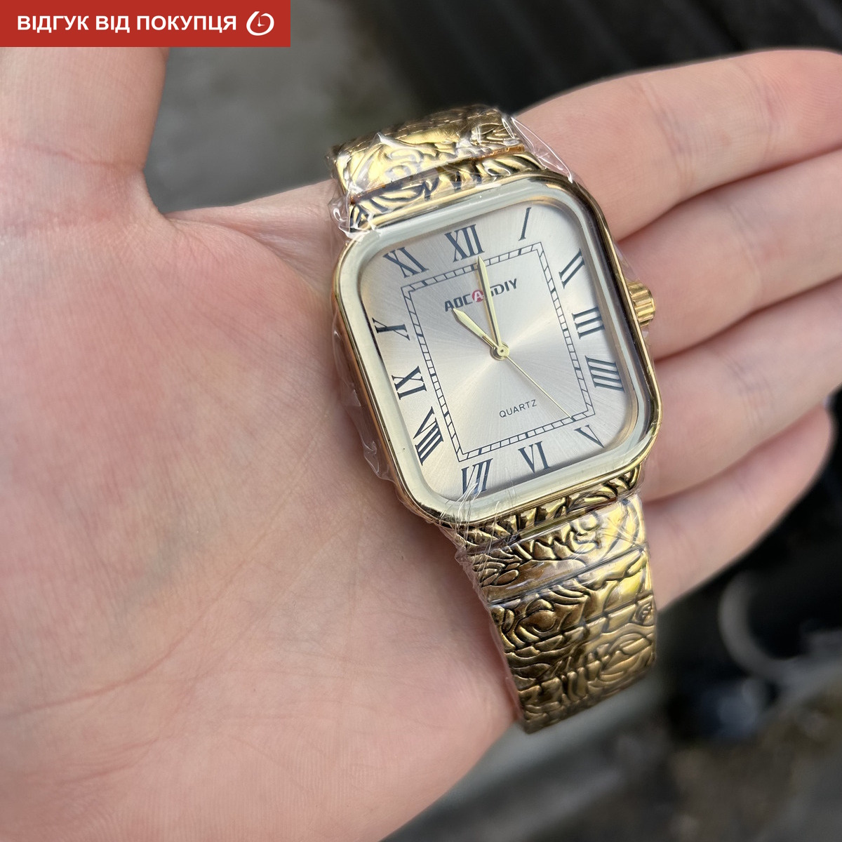Чоловічий годинник Aocasdiy Vintage 1992, кварцовий, золотистий, 40 мм — фото 3
