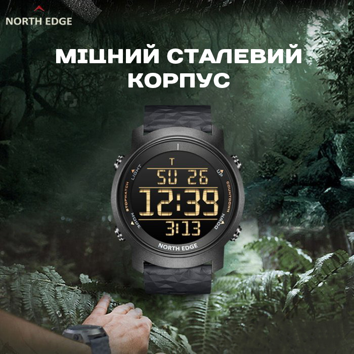 Чоловічий годинник North Edge Aero 9985, чорний, водостійкість 5 атм — фото 3