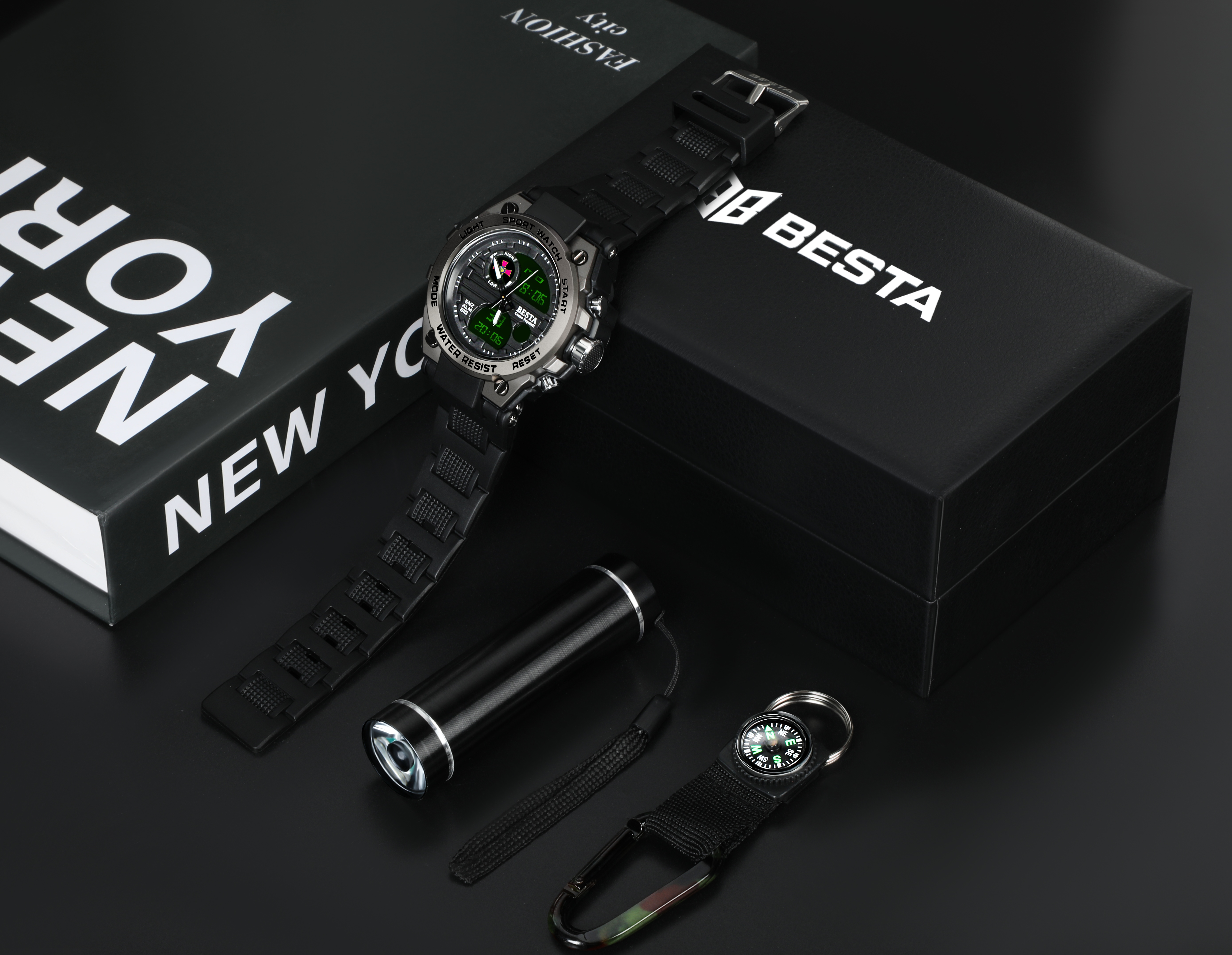 Чоловічий тактичний годинник Besta Box Tattoo ЗСУ Light, подарунковий набір з компасом — фото 2