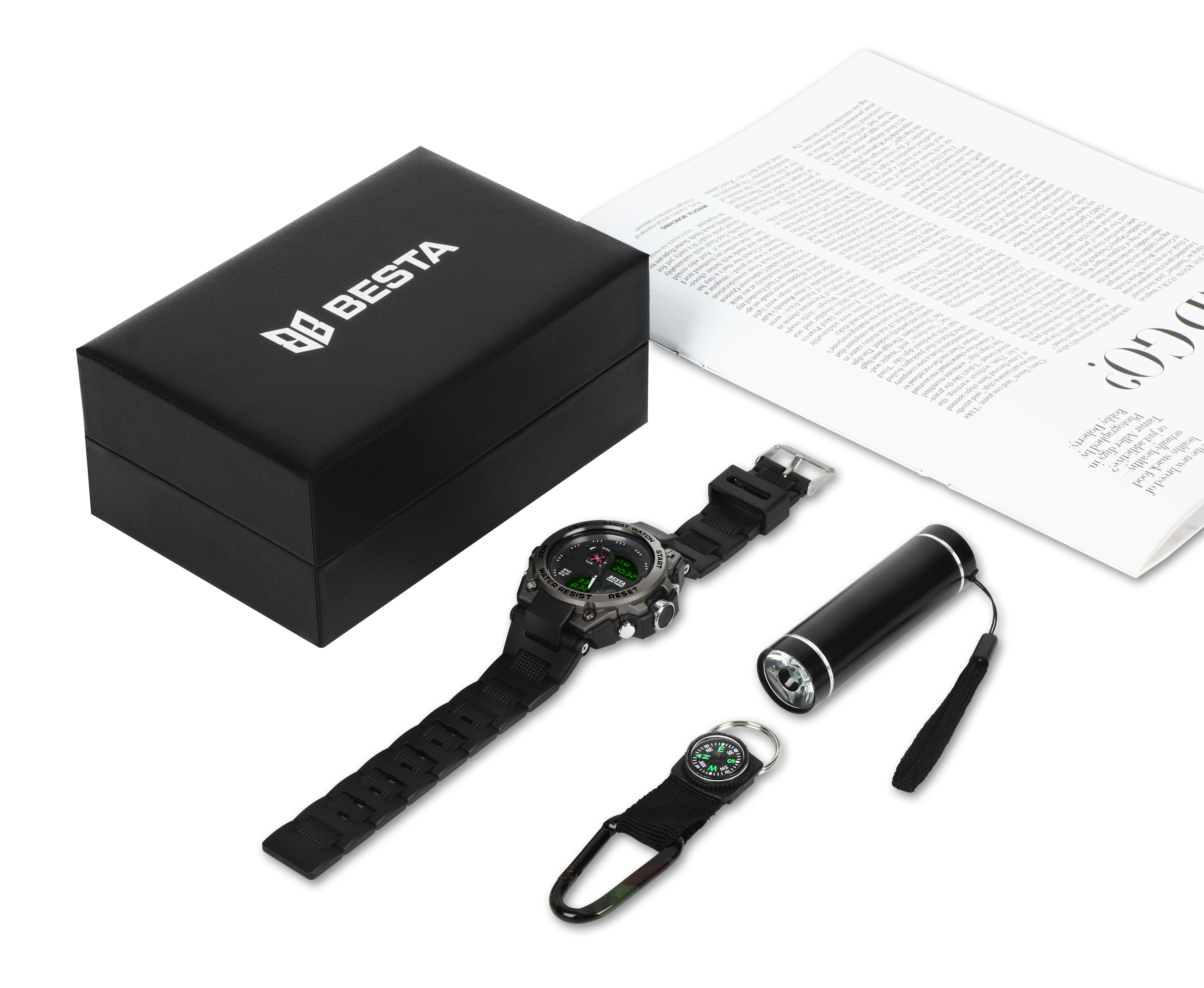 Чоловічий тактичний годинник Besta Box Tattoo ЗСУ Light, подарунковий набір з компасом — фото 4