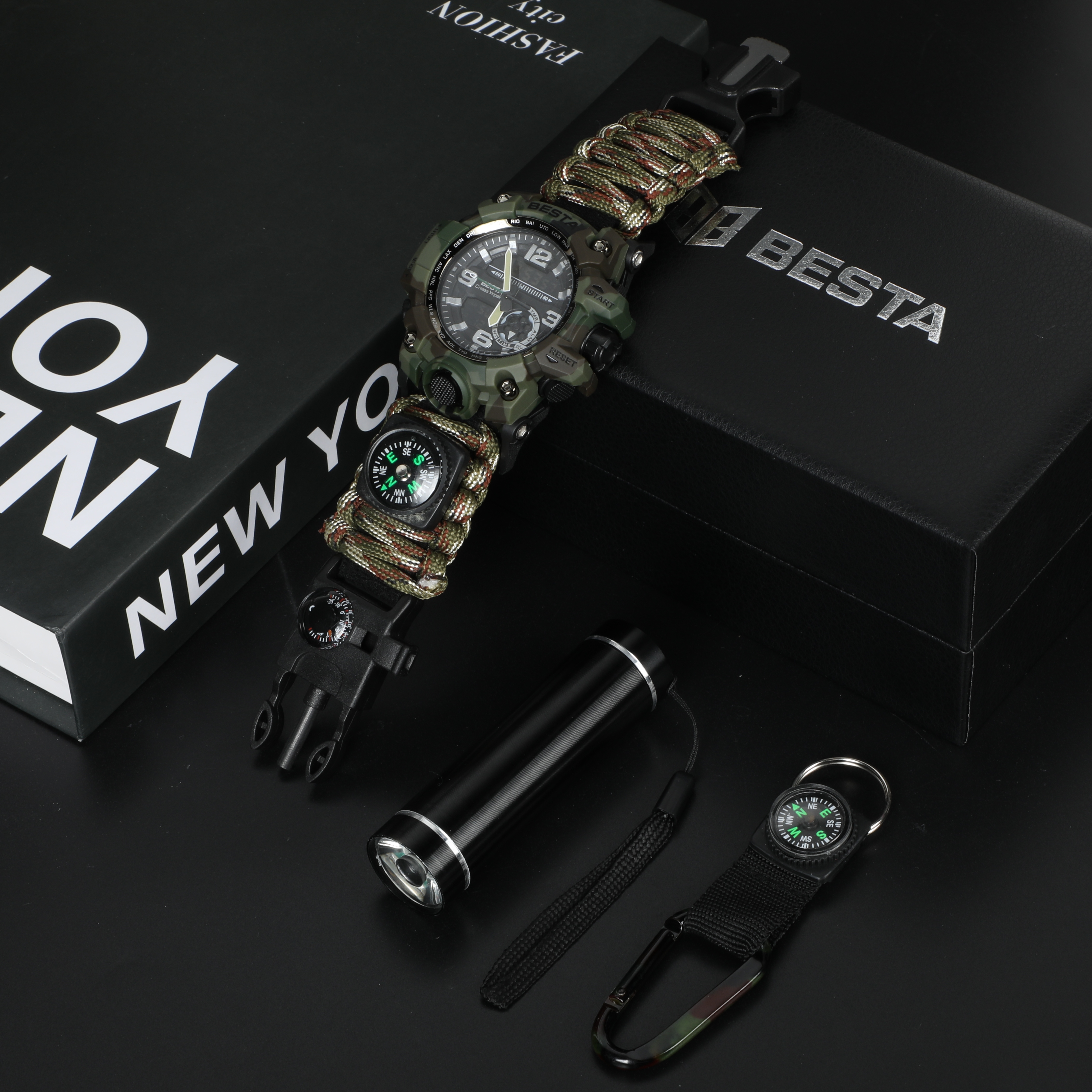 Подарунковий набір Besta Box Military Light з тактичним годинником і компасом — фото 2