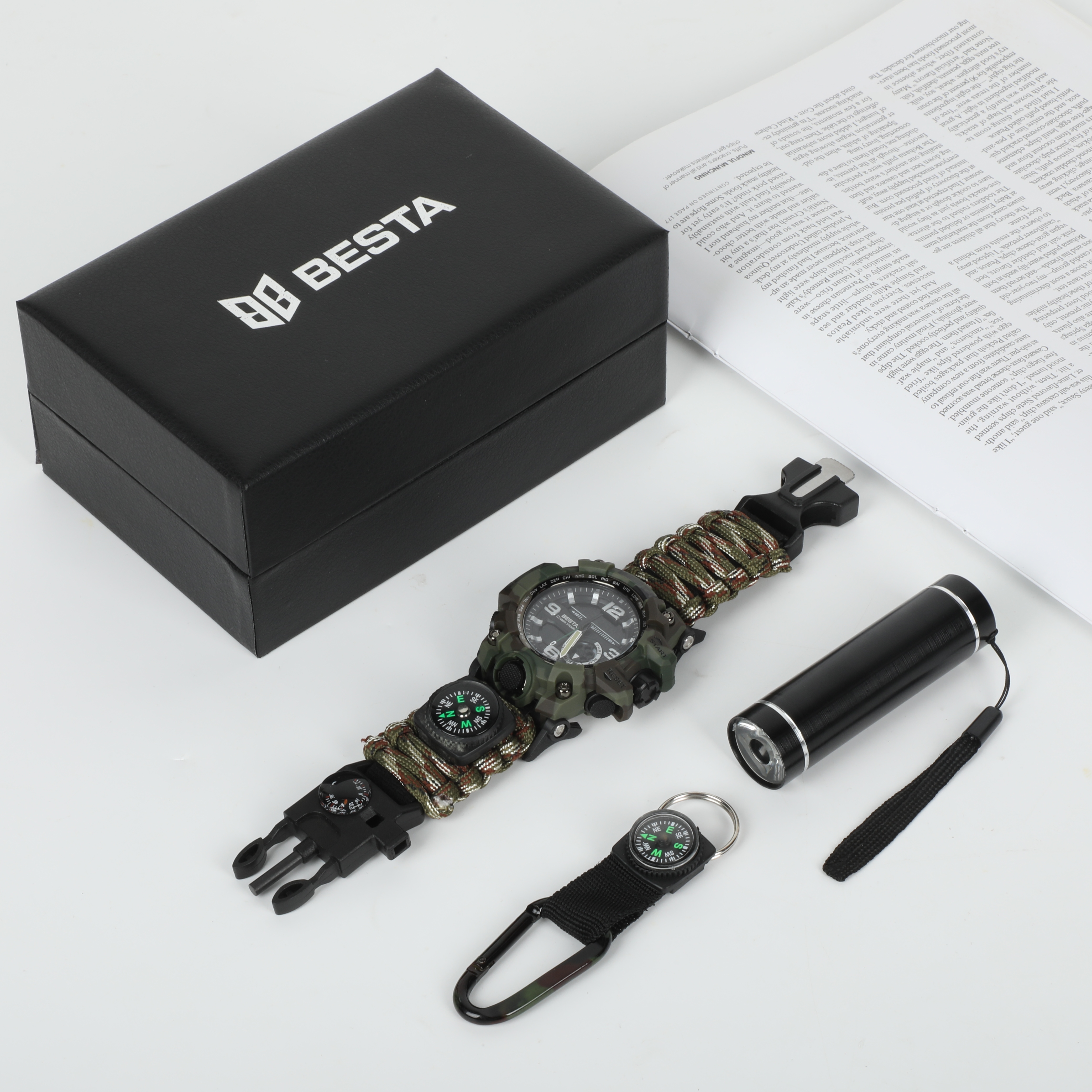 Подарунковий набір Besta Box Military Light з тактичним годинником і компасом — фото 4