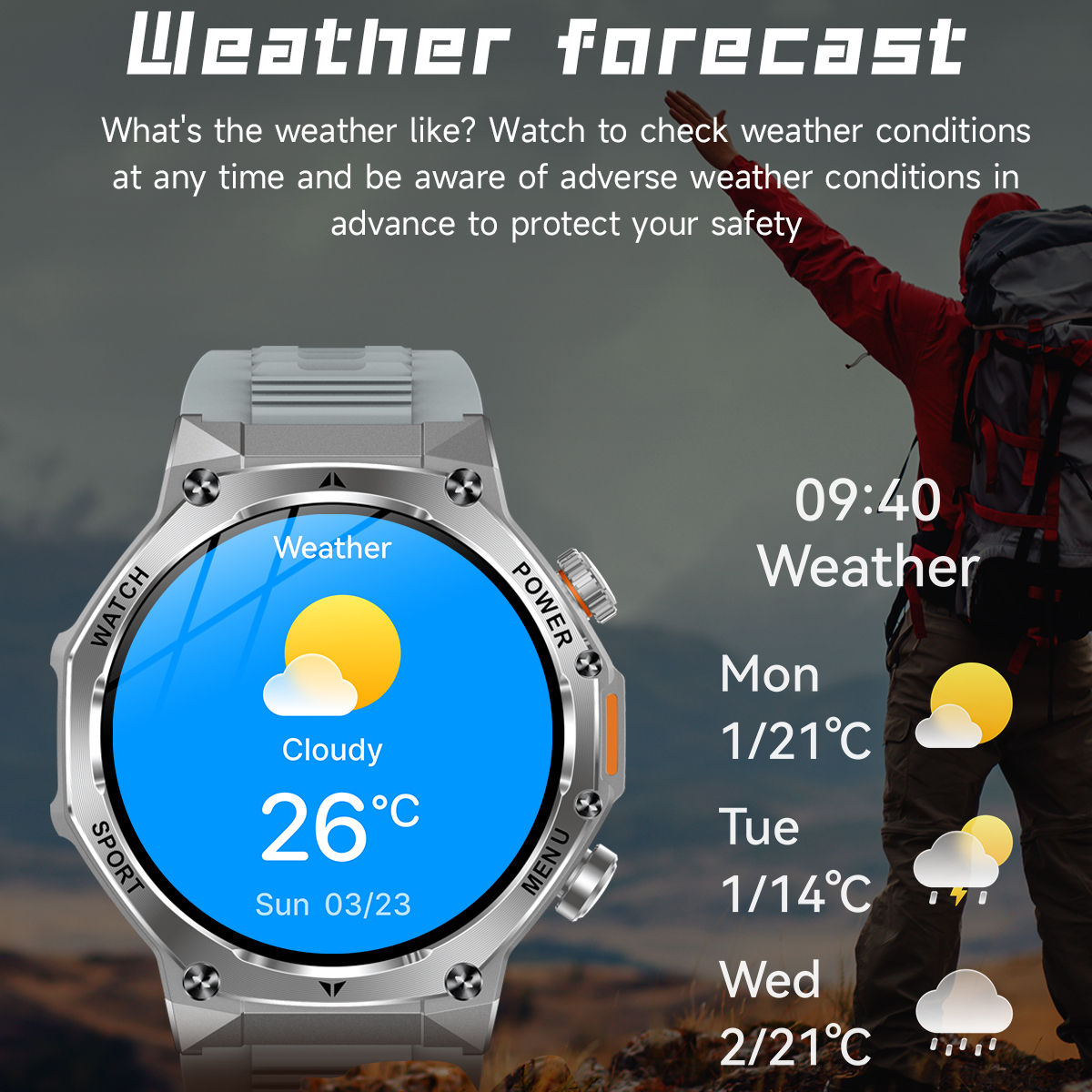 Смарт-годинник UWatch Smart Surf X Pro Silver Grey 1.8 OLED, 2 ремінці — фото 4