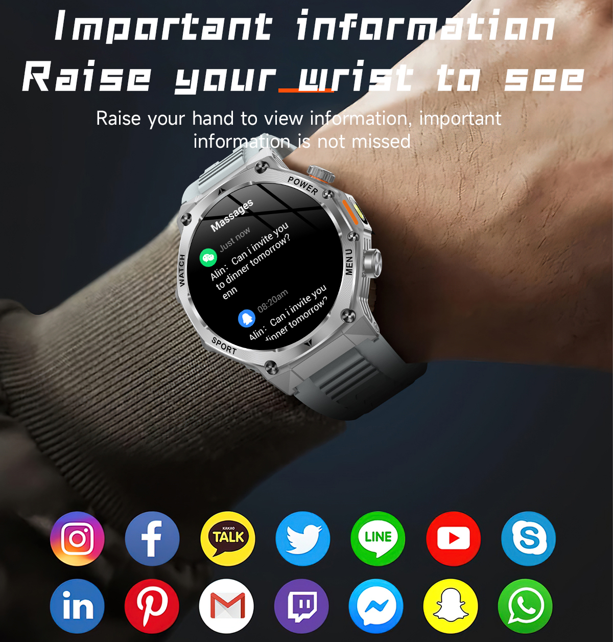 Смарт-годинник UWatch Smart Surf X Pro Silver Grey 1.8 OLED, 2 ремінці — фото 5