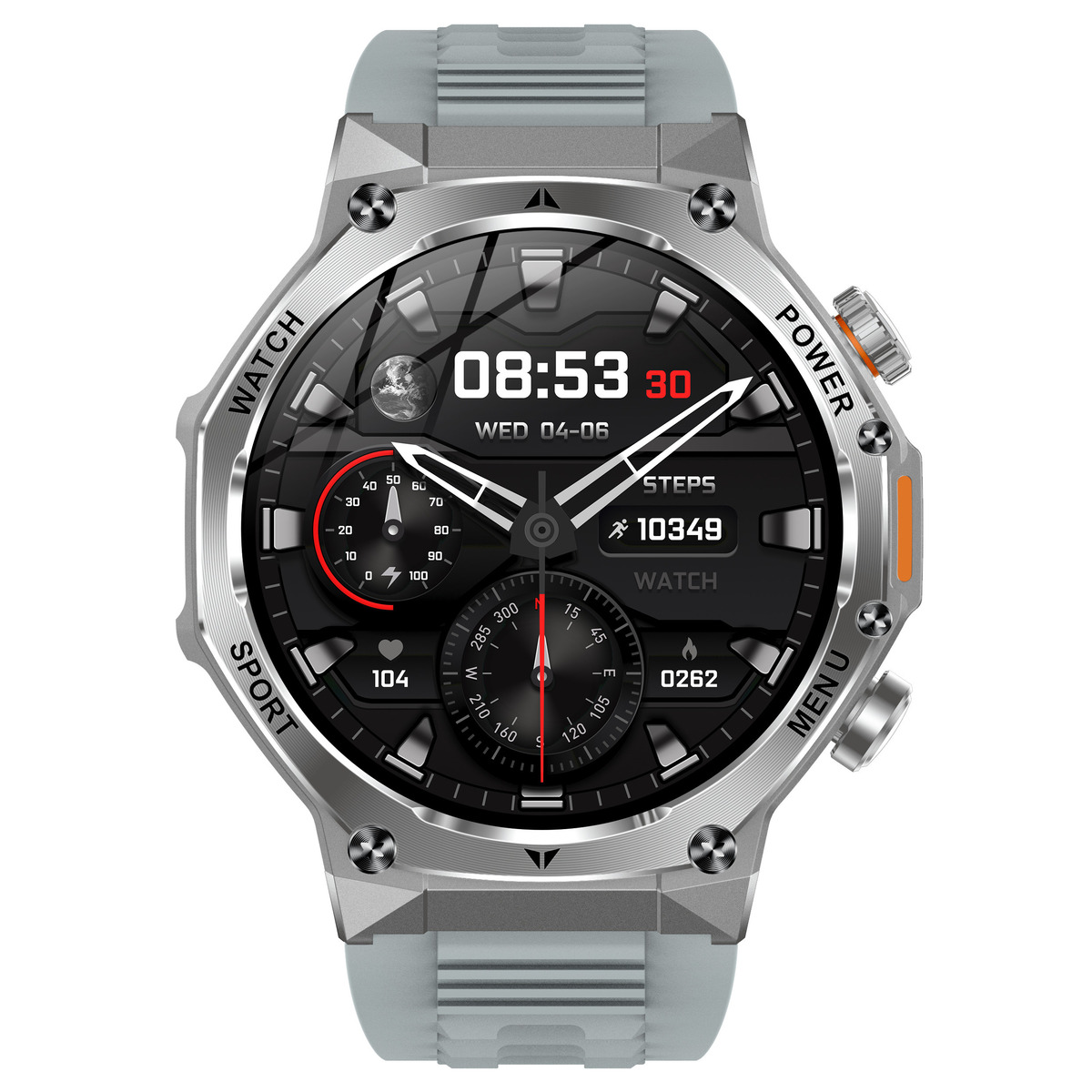 Смарт-годинник UWatch Smart Surf X Pro Silver Grey 1.8 OLED, 2 ремінці — фото 2