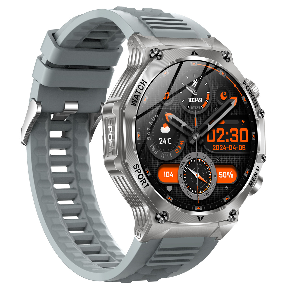 Смарт-годинник UWatch Smart Surf X Pro Silver Grey 1.8 OLED, 2 ремінці — фото 3
