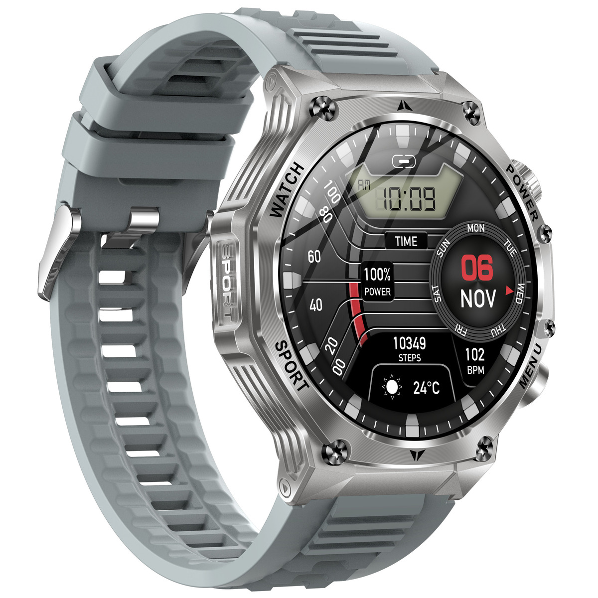 Смарт-годинник UWatch Smart Surf X Pro Silver Grey 1.8 OLED, 2 ремінці — фото 9