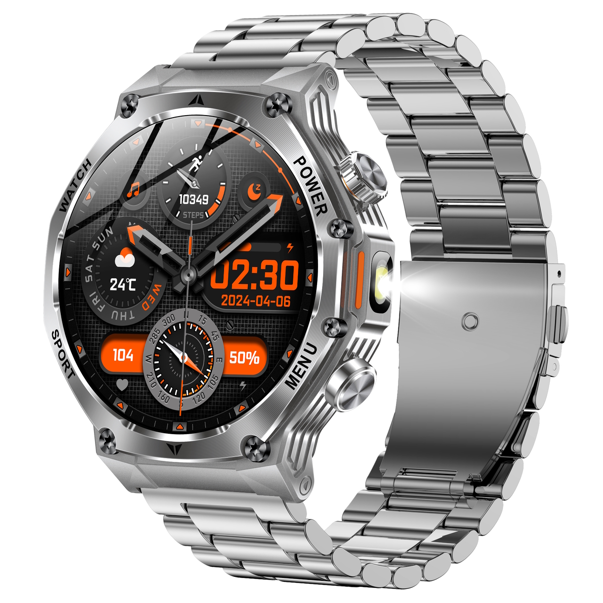 Смартгодинник UWatch Smart Surf X Pro Silver Steel сріблястий, 1.8 OLED, 2 ремінці — фото 1