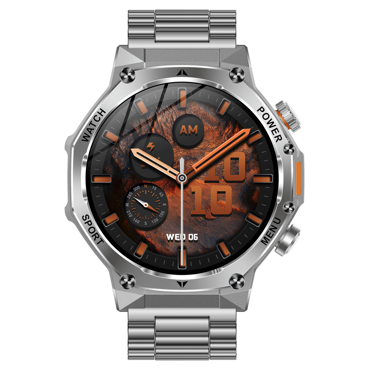 Смартгодинник UWatch Smart Surf X Pro Silver Steel сріблястий, 1.8 OLED, 2 ремінці — фото 2